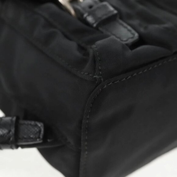 PRADA Chain Shoulder Bag Nylon Black Silver Auth 128179M - Picture 4 of 16